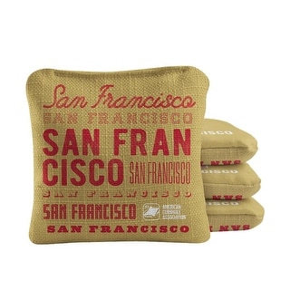 San Francisco Football Gold Dual Sided Cornhole Bags