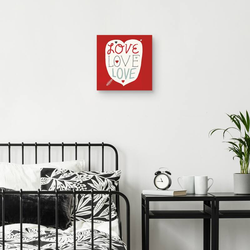 Love Love Love Square Canvas Art Print