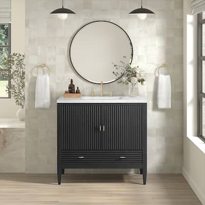 James Martin Vanities Myrrin 36" Vanity, Carbon Oak