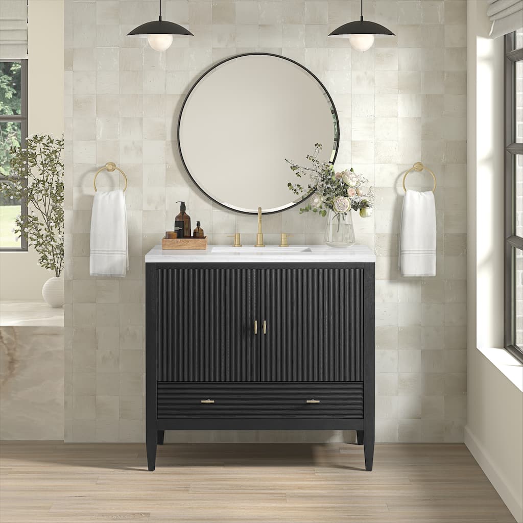 James Martin Vanities Myrrin 36" Vanity, Carbon Oak
