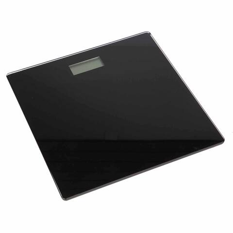 Home Basics Black LCD Display Digital Glass Bathroom Scale - 0.85 x 11 x 11