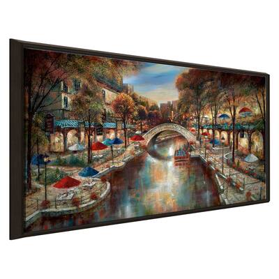 "Evening On The Canal" by Ruane Manning Print on Floating Canvas