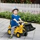 preview thumbnail 2 of 5, Ride On Excavator with Under Seat Storage, Pull Cart Kids Bulldozer for Boys & Girls, Sit and Scoot Construction Toy with Horn