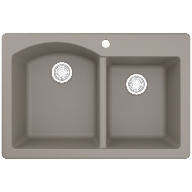 Karran USA QT-610 Quartz QT 33" Drop In Double Basin Quartz Composite - Concrete