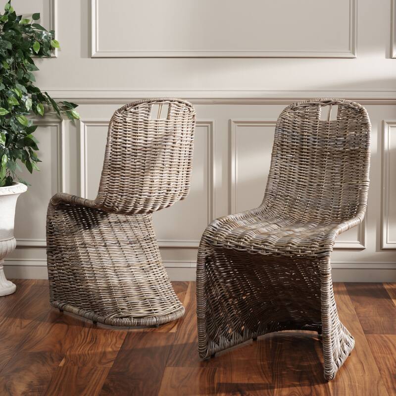 SAFAVIEH Lucyna Dining Grey Dining Chair (Set of 2) - 19Wx18Dx37H - Grey