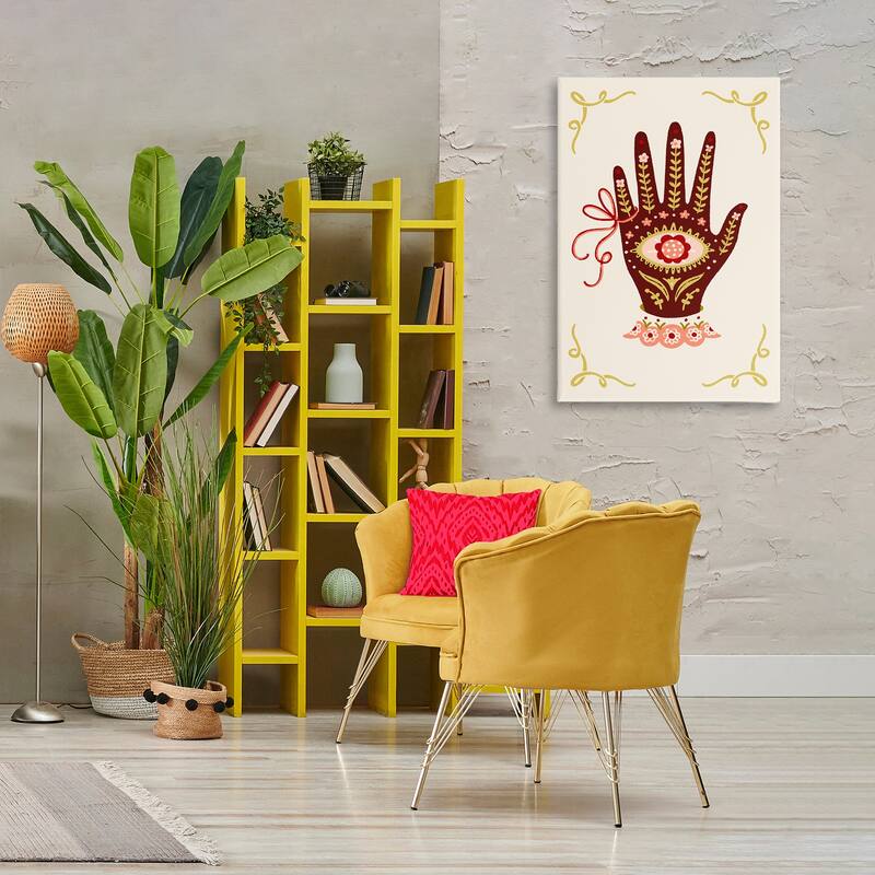Stupell Boho Folk Style Hand Canvas Wall Art Design By Hannah Moren