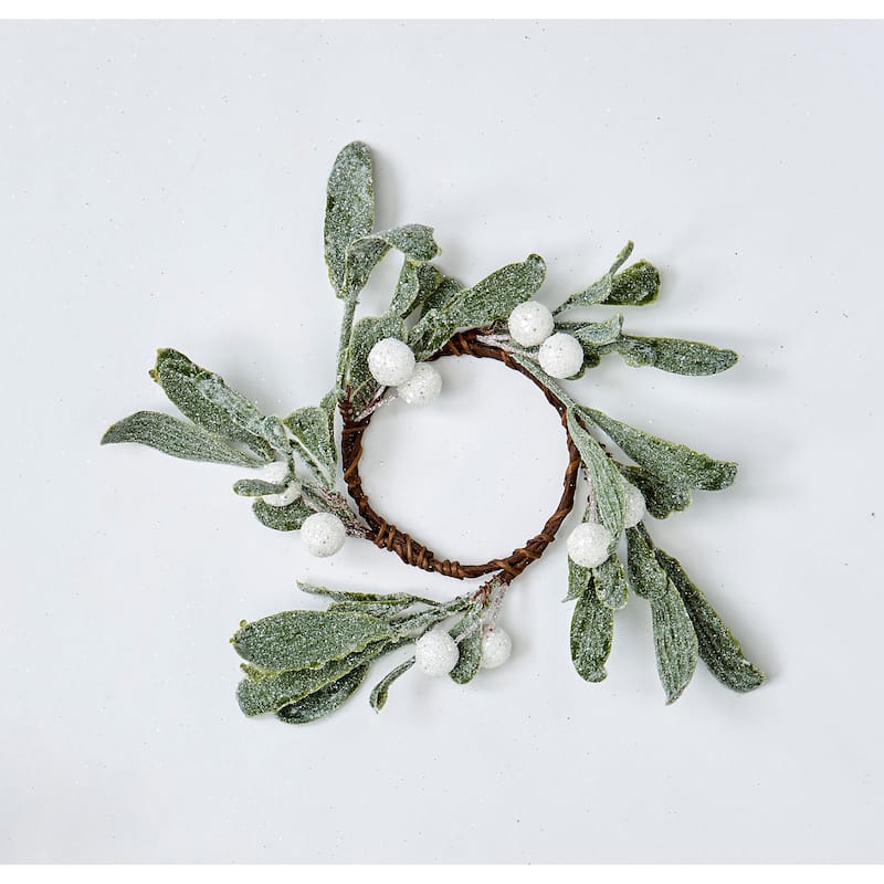 2.25" Mistletoe Candle Ring, Set of 2 - 7