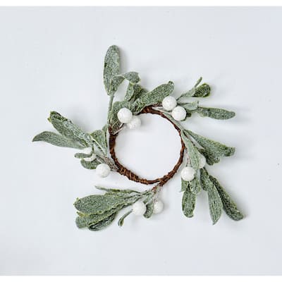 2.25" Mistletoe Candle Ring, Set of 2 - 7