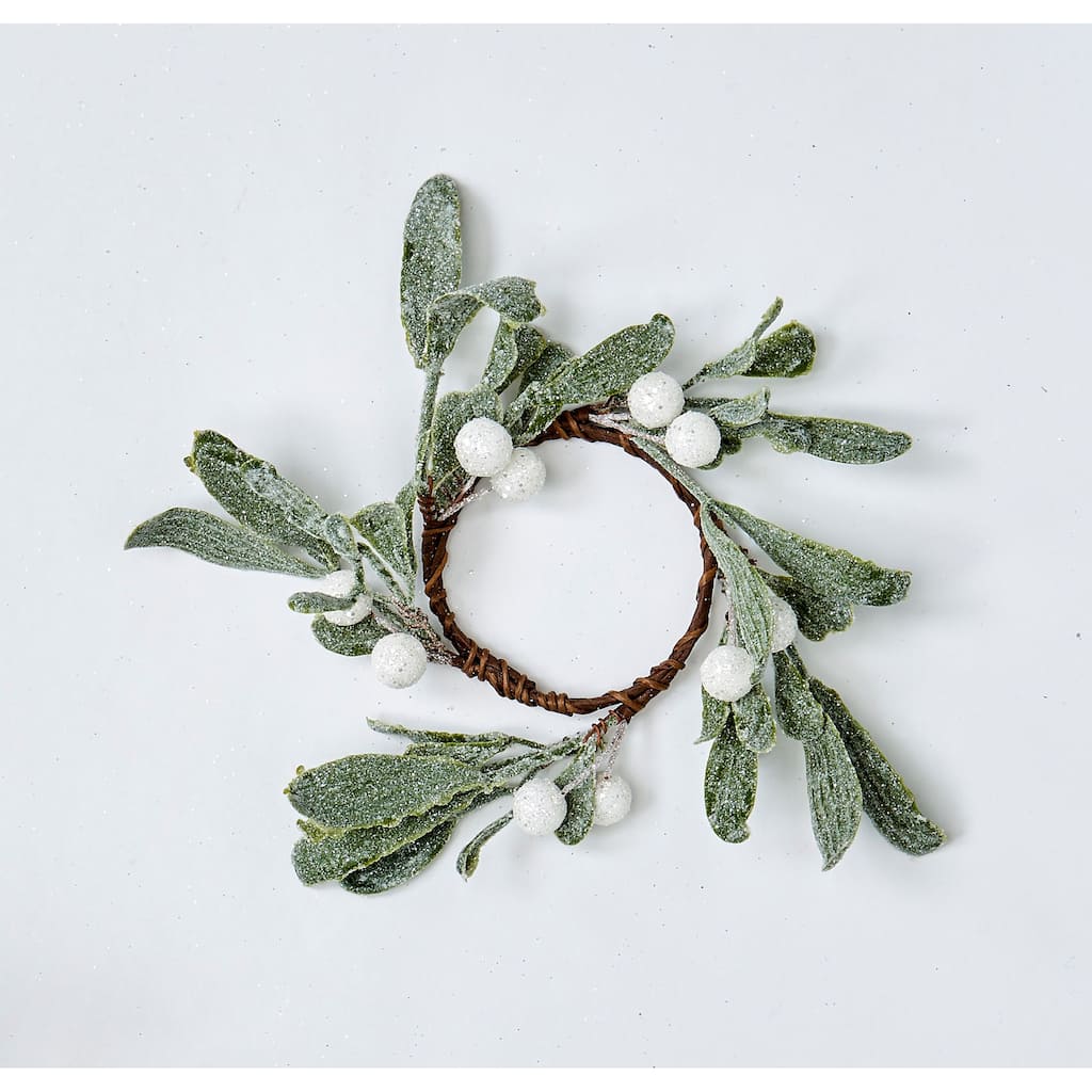 2.25" Mistletoe Candle Ring, Set of 2 - 7