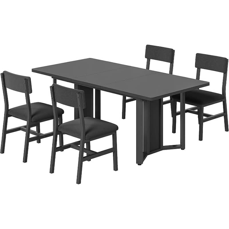 Dining Table Set 6 People Extendable Kitchen Table 4 Chairs