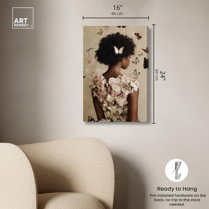 Butterfly Bloom Dress II Canvas by Art Remedy, Gallery Wrapped