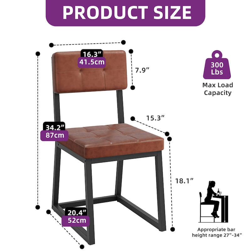 Moasis Modern PU Leather Upholstered Dining Chairs Set of 2/4