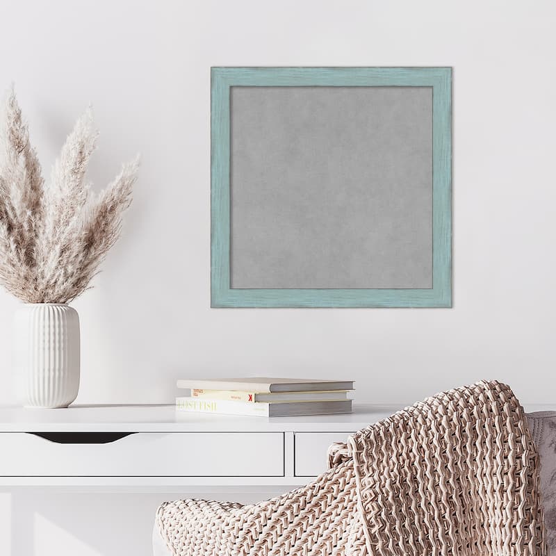 Framed Magnetic Board, Sky Blue Rustic