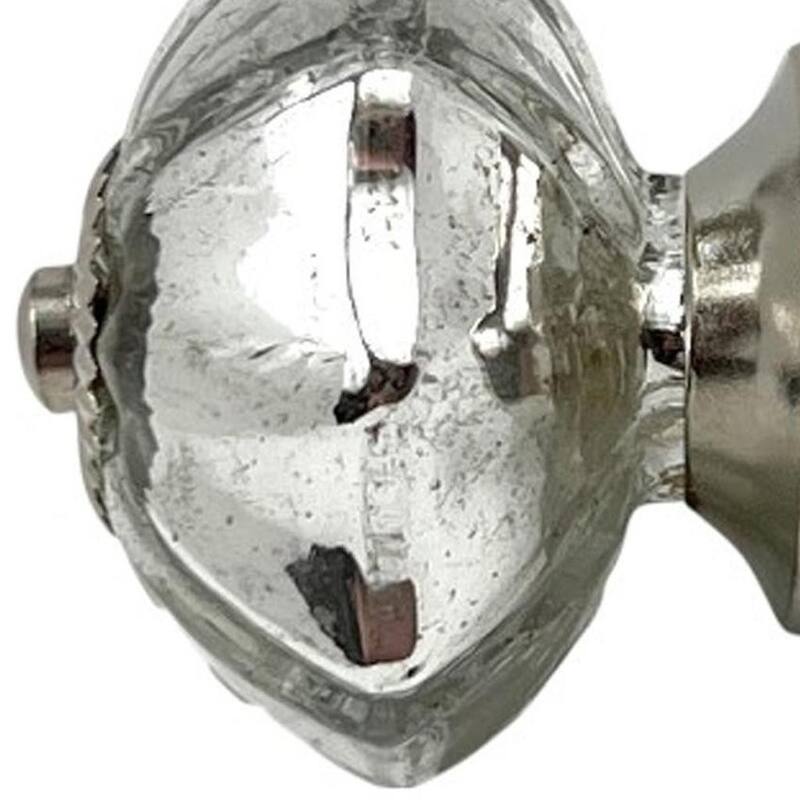 HomeRoots Set of Six Silver Glass Drawer Pull Knobs - 1.50 in. x 1.75 in. x 1.50 in.