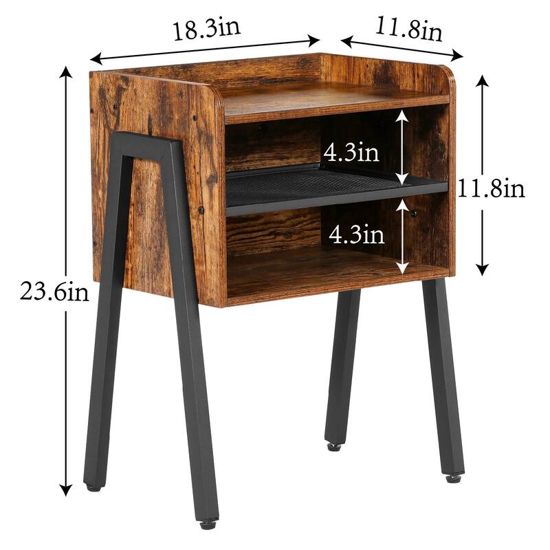 Javlergo Set of 2 Stackable Nightstand with Open Storage Shelves, Modern Side End Table for Small Space