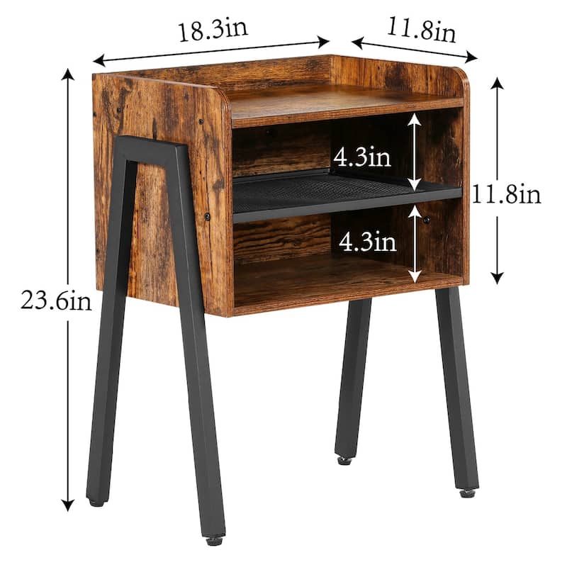 Javlergo Stackable Nightstand with Open Storage Shelves for Bedroom, Side End Table for Living Room