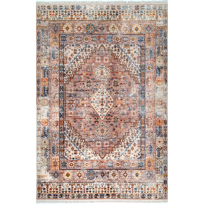 Nuloom Farley Medallion Fringe Area Rug