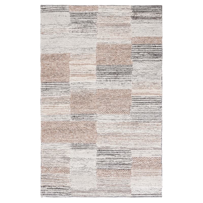 SAFAVIEH Handmade Casablanca Shag Annina Wool Rug - 4' x 6' - Natural/Ivory