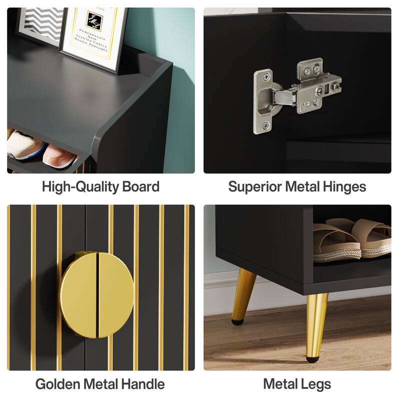 6-Tier Shoe Cabinet with Doors and Adjustable Shelves