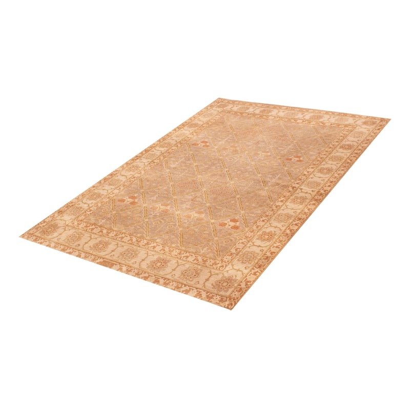 ECARPETGALLERY Hand-knotted Chobi Finest Taupe Wool Rug - 6'1 x 8'7
