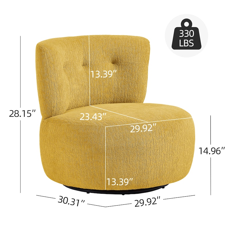 Art Leon Flannel Upholstered Swivel Accent Chair