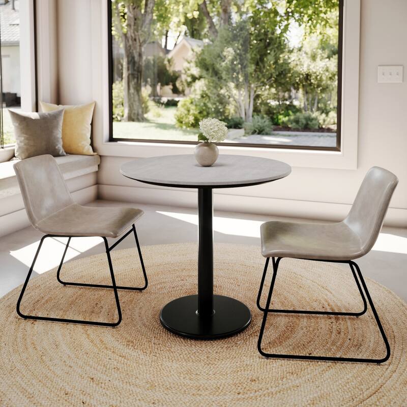 Commercial HPL Tabletop with Table Height Round Base