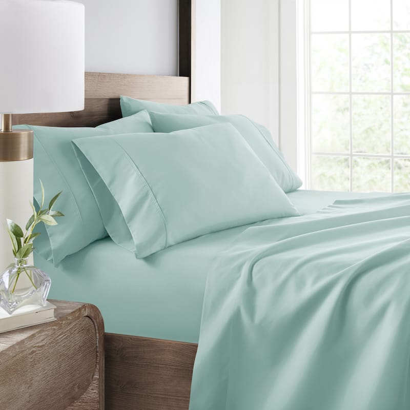 Becky Cameron Double Brushed Deep Pocket 6 Piece Sheet Set - Queen - Aqua
