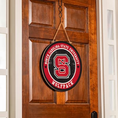North Carolina State University Wooden Door Decor Wall Sign - Multi-Color