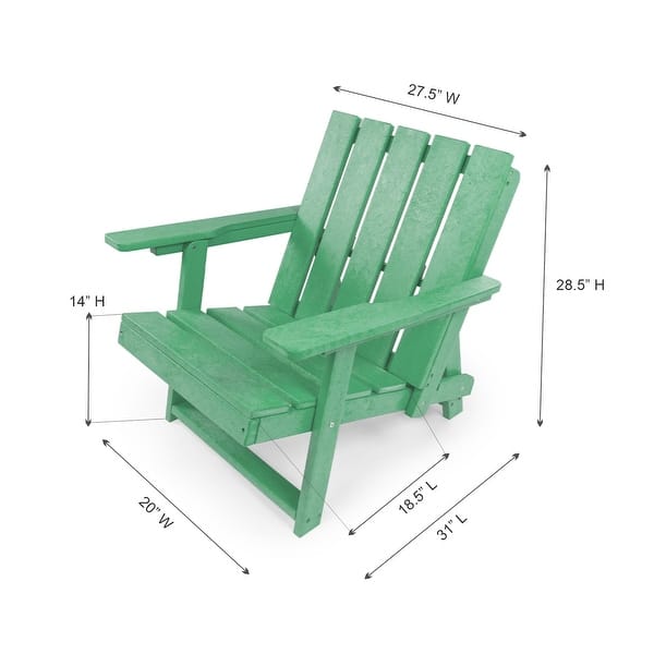 Shoreline Fully Assembled All-Weather HDPE Outdoor Folding Modern Adirondack Chair