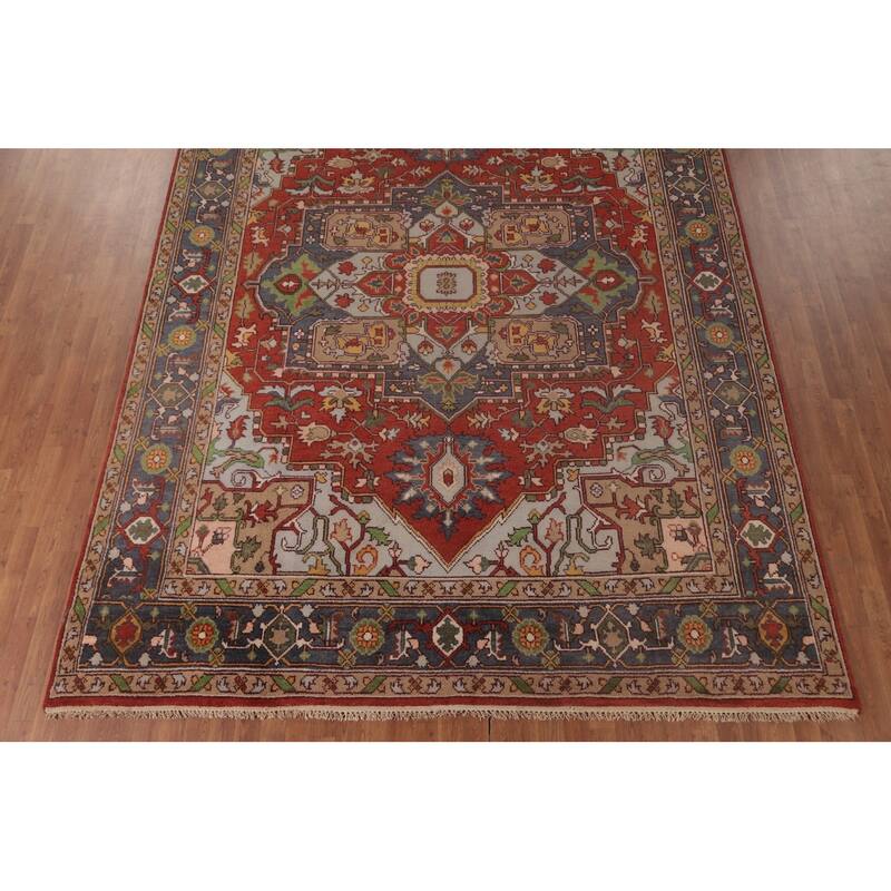 Heriz-Serapi Area Rug Handmade Wool Carpet - 8'11"x 11'10"