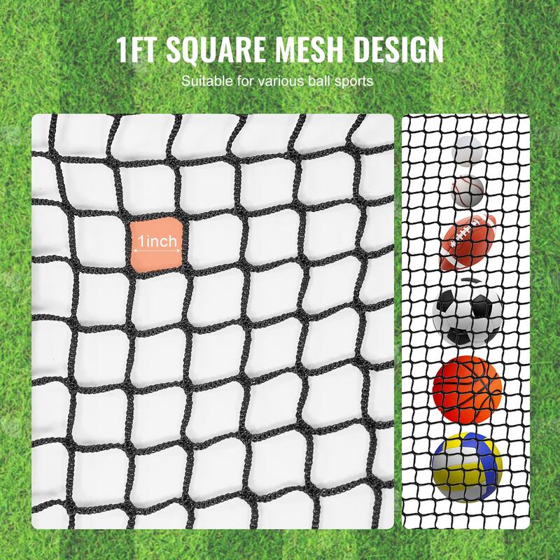 Golf Net Sports Netting Barrier for Backyard Driving Training Swing - Black 10X15 feet single net