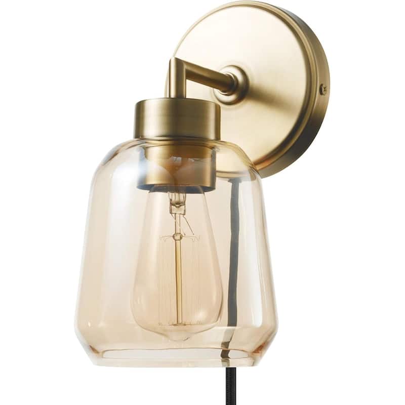 1-light bedroom light brass mounted light metal wall light
