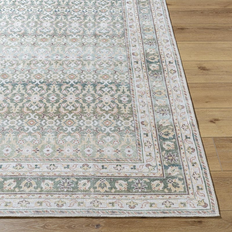Livabliss Rainier Updated Traditional Medallion Washable Area Rug
