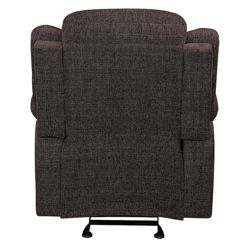 Brown Chenille Upholstered Glider Recliner