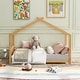 preview thumbnail 6 of 16, Twin Size Platform Bed, Wooden Twin Playhouse Bed with Roof for Kids