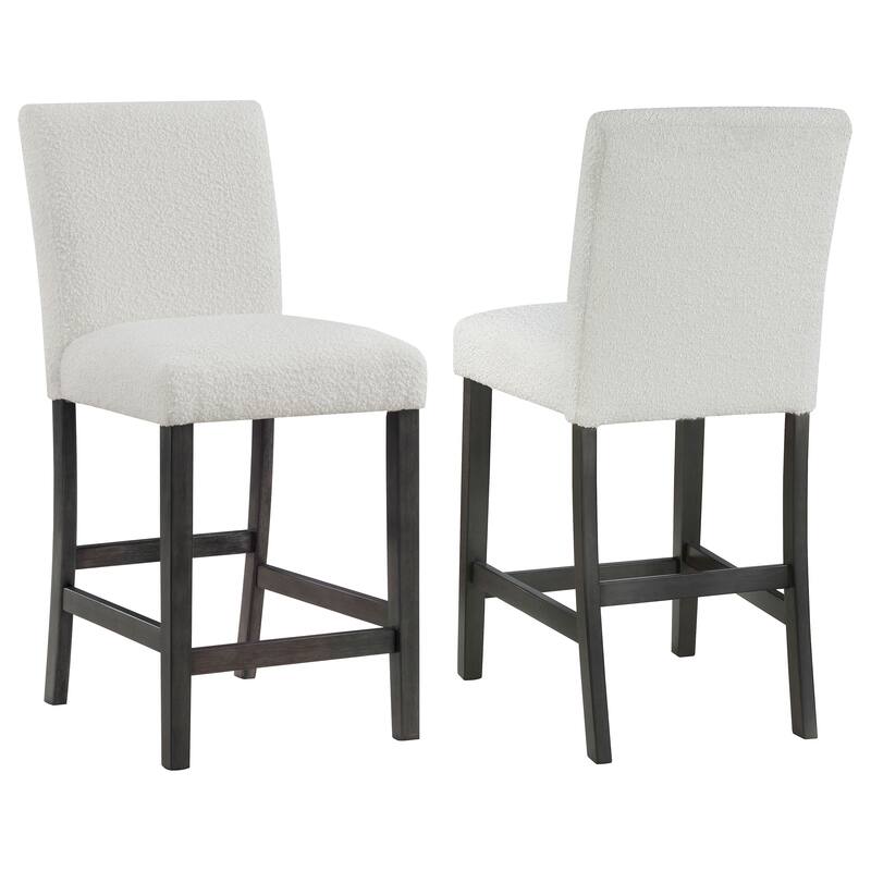Alba Boucle Upholstered Counter Height Stools (Set of 2) - White