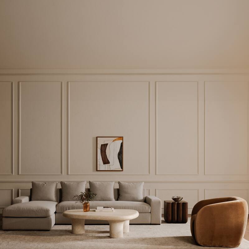 NADAAL STUDIOS Cavan Right-Facing Sectional Sofa, Wide Track Arms, Performance Polyester Upholstery, Seats 5, Rust