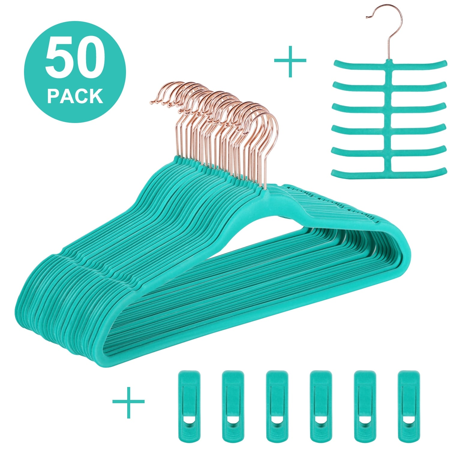 50 pack Premium Space Saving Velvet Clothes Hanger Thin Non Slip Suit Hanger 