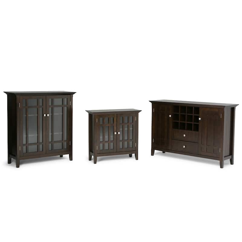 WYNDENHALL Freemont SOLID WOOD 54 inch Wide Transitional Sideboard Buffet and Wine Rack - 54 W x 17 D x 36 H