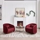 preview thumbnail 9 of 29, Swivel Accent Chair, 360-degree Swivel Barrel Chair with Velvet Fabric Upholstery, Comfy Pumpkin-Shaped Swivel Chair