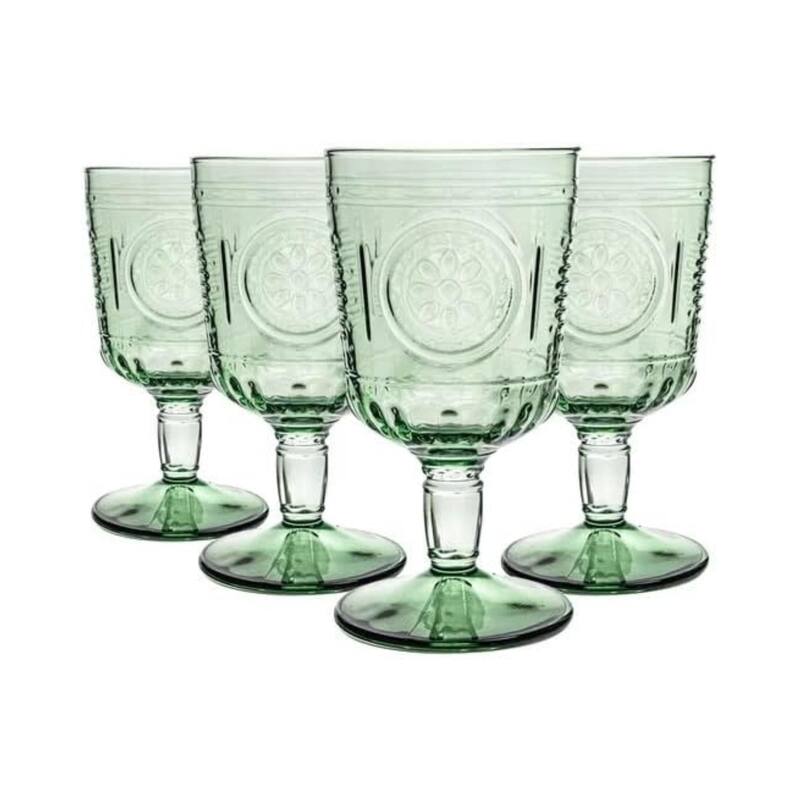 Bormioli Rocco Romantic 10.75oz All Purpose Stemware, Set of 4, Light Blue