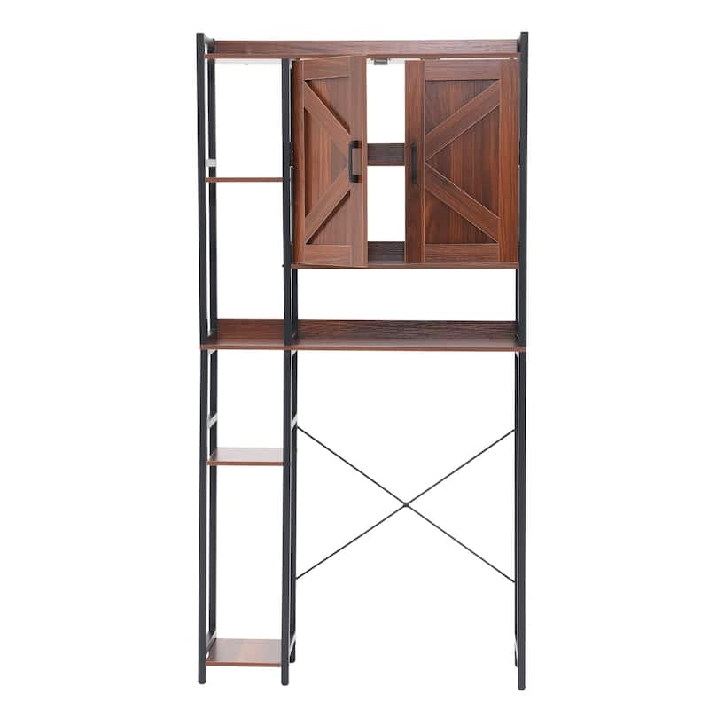 Over The Toilet Storage Cabinet Bathroom Organizer with Double Doors