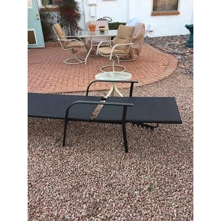 Corvus Antonio Outdoor Black Sling Fabric Adjustable Chaise Lounge