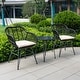 preview thumbnail 17 of 45, 3 Piece Outdoor Wicker Furniture Patio Bistro Set With Cushions for Porch Poolside Garden - 21.2"L x 23.6"W x 31.5"H