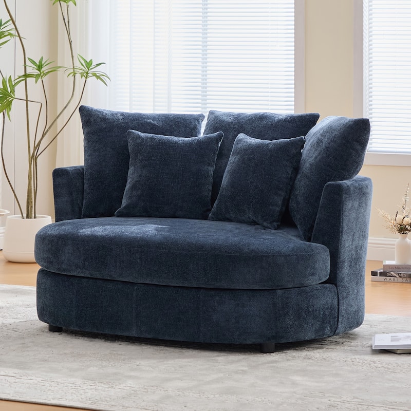 55.1" W Accent Barrel Chair,Modern Oversized Sofa Chair with 5 Pillows