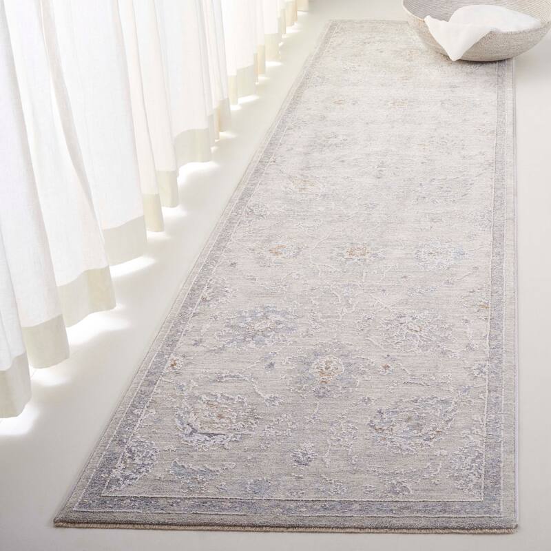 Lauren Ralph Lauren Gracieuse Vintage Oriental Rug - 2'6" x 10' Runner - Light Grey