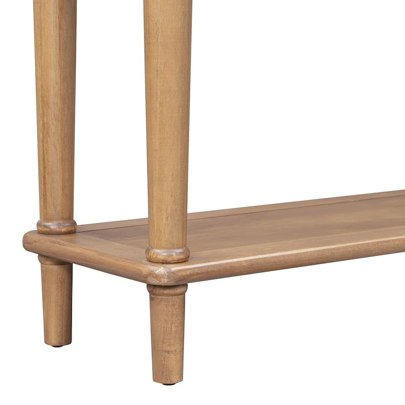 59" Retro Console Table with Open Shelf and 4 Drawers