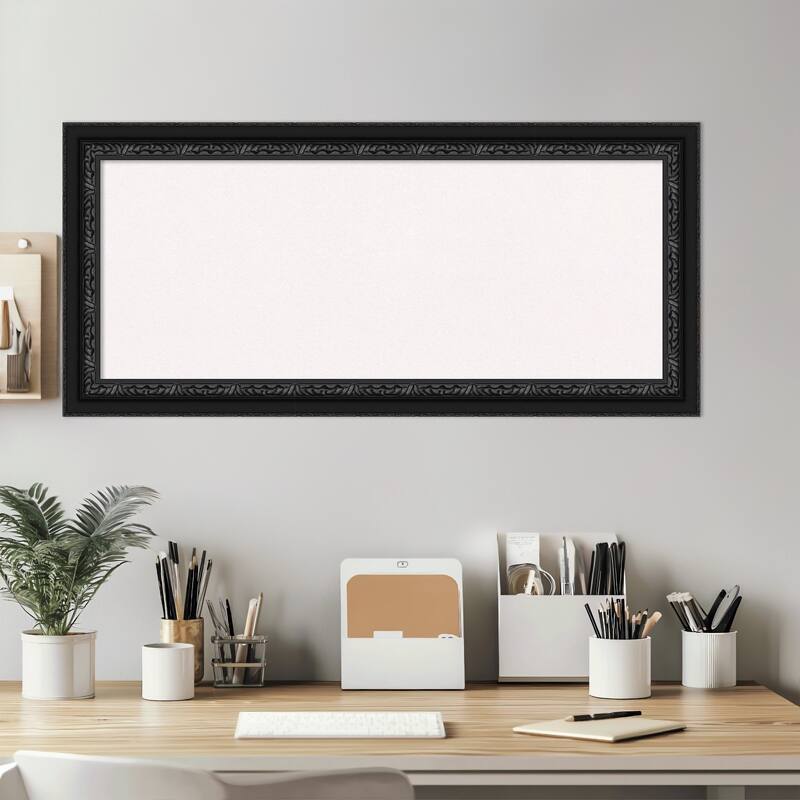 Downton Black Wood Framed Cork Board - Bulletin Board, Organization Board, Pin Board