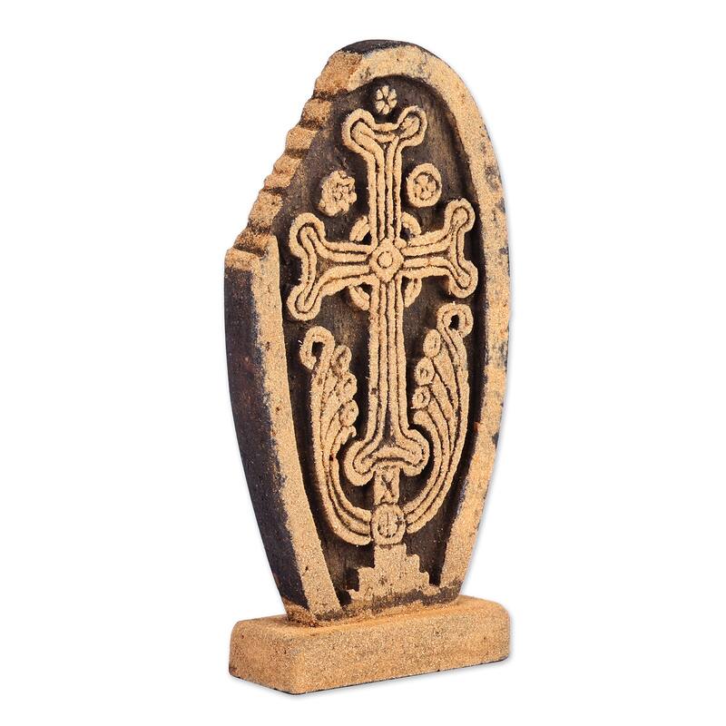 Novica Handmade Echmiadzin Memory Tuff Stone Stela Sculpture (Large)