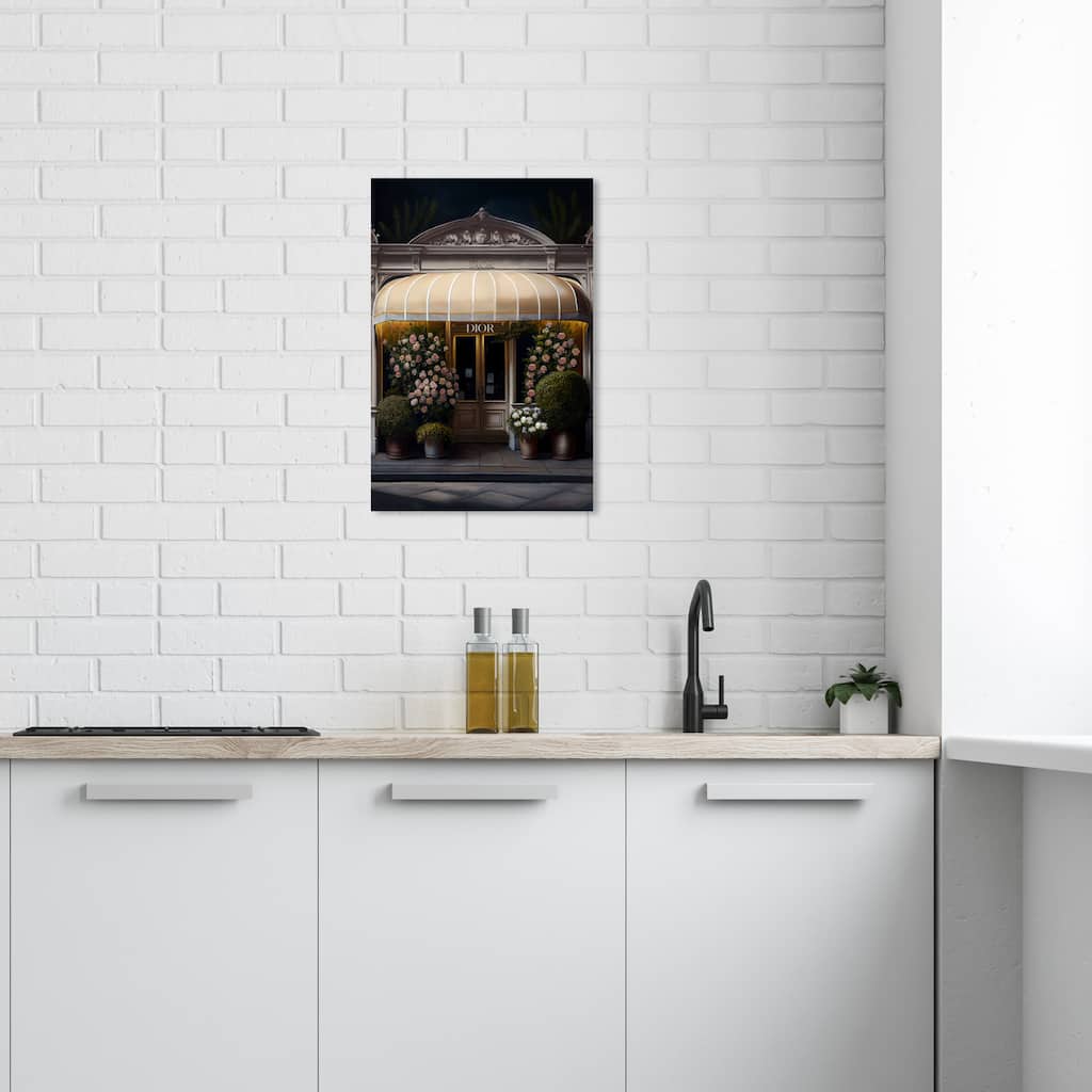 Wynwood Studio Fashion and Glam Paris Store III Gold and Traditional Wall Art Canvas Print